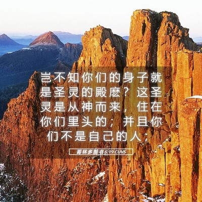 Picture 05 - 哥 林 多 前 书 6:19 CUVS - 岂 不 知 你 们 的 身 子 就 是 圣 灵 - Bible Verse Picture
