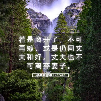 Picture 05 - 哥 林 多 前 书 7:11 CUVS - 若 是 离 开 了 ， 不 可 再 嫁 ， 或 - Bible Verse Picture