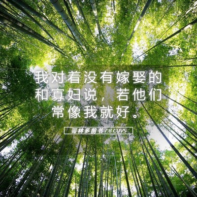 Picture 05 - 哥 林 多 前 书 7:8 CUVS - 我 对 着 没 有 嫁 娶 的 和 寡 妇 说 - Bible Verse Picture