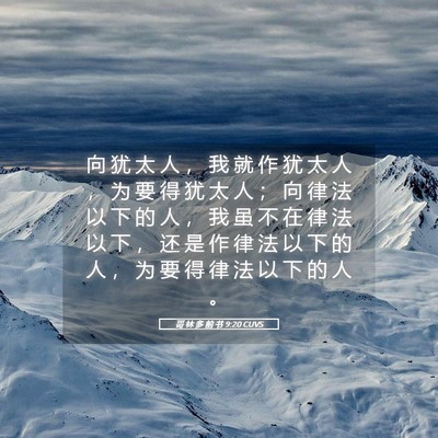 Picture 05 - 哥 林 多 前 书 9:20 CUVS - 向 犹 太 人 ， 我 就 作 犹 太 人 ， - Bible Verse Picture