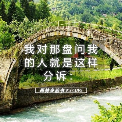 Picture 05 - 哥 林 多 前 书 9:3 CUVS - 我 对 那 盘 问 我 的 人 就 是 这 样 - Bible Verse Picture