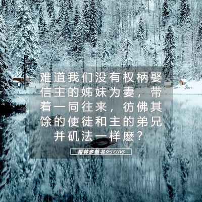 Picture 05 - 哥 林 多 前 书 9:5 CUVS - 难 道 我 们 没 有 权 柄 娶 信 主 的 - Bible Verse Picture