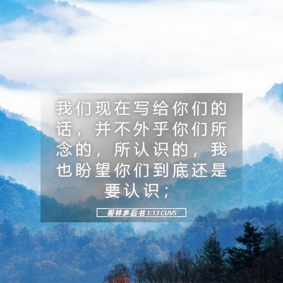 Picture 05 - 哥 林 多 后 书 1:13 CUVS - 我 们 现 在 写 给 你 们 的 话 ， 并 - Bible Verse Picture