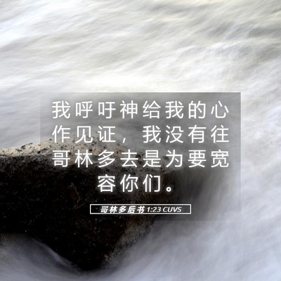 Picture 05 - 哥 林 多 后 书 1:23 CUVS - 我 呼 吁 神 给 我 的 心 作 见 证 ， - Bible Verse Picture