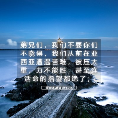 Picture 05 - 哥 林 多 后 书 1:8 CUVS - 弟 兄 们 ， 我 们 不 要 你 们 不 晓 - Bible Verse Picture