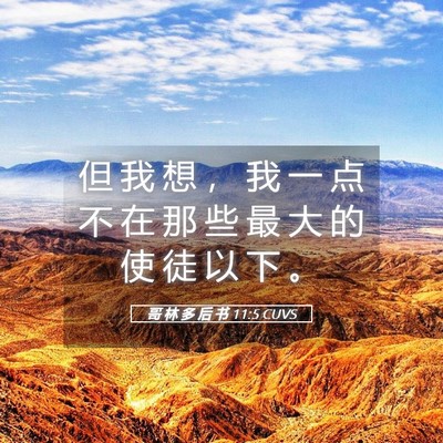 Picture 05 - 哥 林 多 后 书 11:5 CUVS - 但 我 想 ， 我 一 点 不 在 那 些 最 - Bible Verse Picture