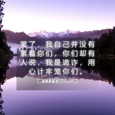 Picture 05 - 哥 林 多 后 书 12:16 CUVS - 罢 了 ， 我 自 己 并 没 有 累 着 你 - Bible Verse Picture