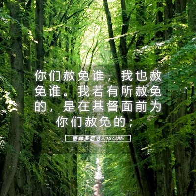 Picture 05 - 哥 林 多 后 书 2:10 CUVS - 你 们 赦 免 谁 ， 我 也 赦 免 谁 。 - Bible Verse Picture