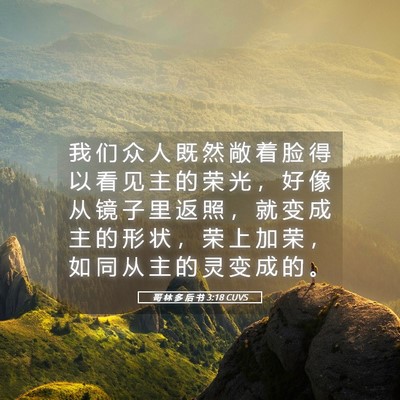 Picture 05 - 哥 林 多 后 书 3:18 CUVS - 我 们 众 人 既 然 敞 着 脸 得 以 看 - Bible Verse Picture