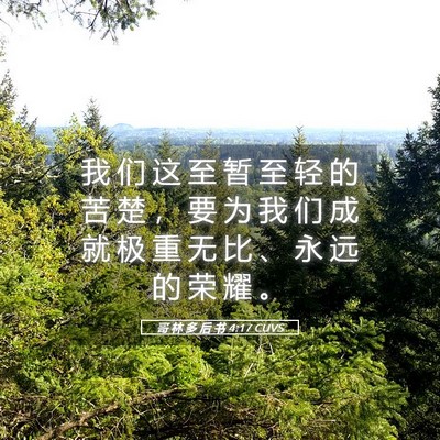 Picture 05 - 哥 林 多 后 书 4:17 CUVS - 我 们 这 至 暂 至 轻 的 苦 楚 ， 要 - Bible Verse Picture