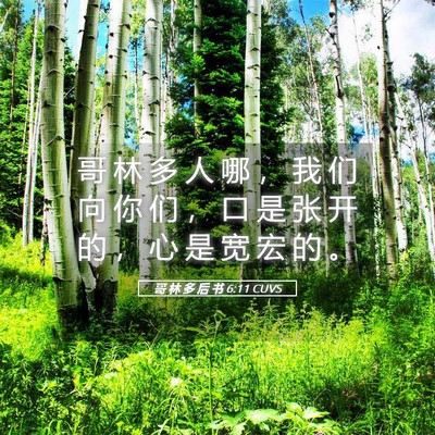 Picture 05 - 哥 林 多 后 书 6:11 CUVS - 哥 林 多 人 哪 ， 我 们 向 你 们 ， - Bible Verse Picture