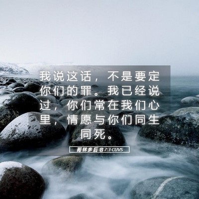 Picture 05 - 哥 林 多 后 书 7:3 CUVS - 我 说 这 话 ， 不 是 要 定 你 们 的 - Bible Verse Picture