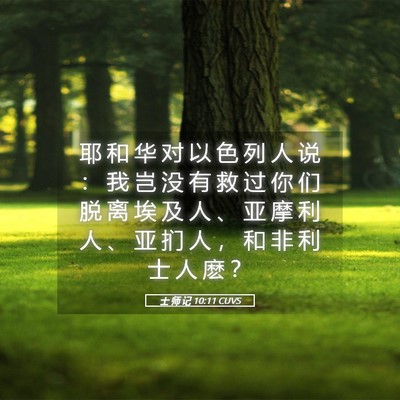 Picture 05 - 士 师 记 10:11 CUVS - 耶 和 华 对 以 色 列 人 说 ： 我 岂 - Bible Verse Picture