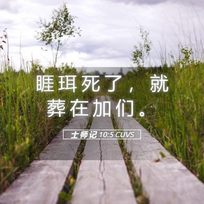 Picture 05 - 士 师 记 10:5 CUVS - 睚 珥 死 了 ， 就 葬 在 加 们 - Bible Verse Picture