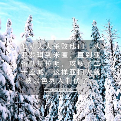 Picture 05 - 士 师 记 11:33 CUVS - 他 就 大 大 杀 败 他 们 ， 从 亚 罗 - Bible Verse Picture