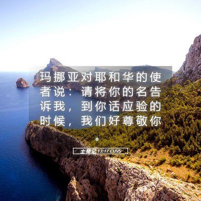 Picture 05 - 士 师 记 13:17 CUVS - 玛 挪 亚 对 耶 和 华 的 使 者 说 ： - Bible Verse Picture