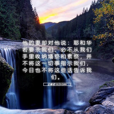 Picture 05 - 士 师 记 13:23 CUVS - 他 的 妻 却 对 他 说 ： 耶 和 华 若 - Bible Verse Picture