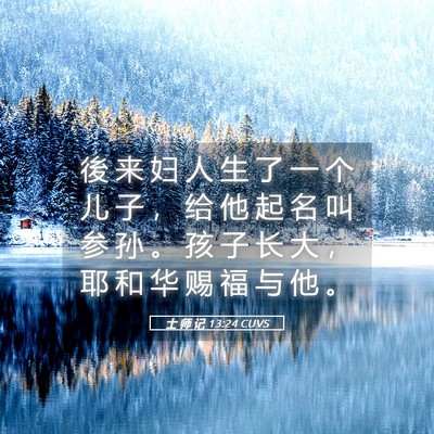 Picture 05 - 士 师 记 13:24 CUVS - 後 来 妇 人 生 了 一 个 儿 子 ， 给 - Bible Verse Picture