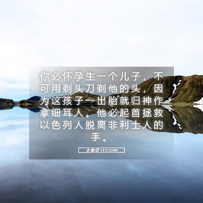 Picture 05 - 士 师 记 13:5 CUVS - 你 必 怀 孕 生 一 个 儿 子 ， 不 可 - Bible Verse Picture