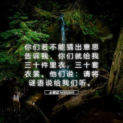 Picture 05 - 士 师 记 14:13 CUVS - 你 们 若 不 能 猜 出 意 思 告 诉 我 - Bible Verse Picture