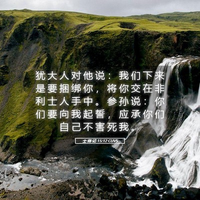Picture 05 - 士 师 记 15:12 CUVS - 犹 大 人 对 他 说 ： 我 们 下 来 是 - Bible Verse Picture