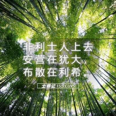 Picture 05 - 士 师 记 15:9 CUVS - 非 利 士 人 上 去 安 营 在 犹 大 ， - Bible Verse Picture