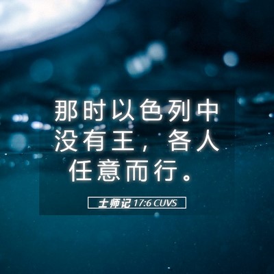 Picture 05 - 士 师 记 17:6 CUVS - 那 时 以 色 列 中 没 有 王 ， 各 人 - Bible Verse Picture