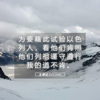 Picture 05 - 士 师 记 2:22 CUVS - 为 要 藉 此 试 验 以 色 列 人 ， 看 - Bible Verse Picture