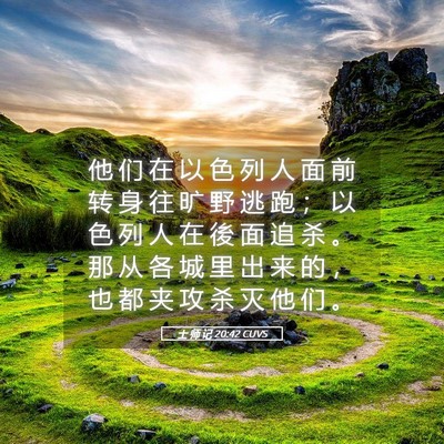 Picture 05 - 士 师 记 20:42 CUVS - 他 们 在 以 色 列 人 面 前 转 身 往 - Bible Verse Picture