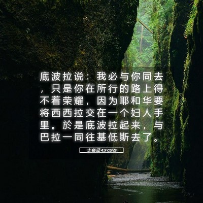 Picture 05 - 士 师 记 4:9 CUVS - 底 波 拉 说 ： 我 必 与 你 同 去 ， - Bible Verse Picture