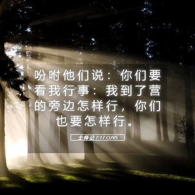Picture 05 - 士 师 记 7:17 CUVS - 吩 咐 他 们 说 ： 你 们 要 看 我 行 - Bible Verse Picture