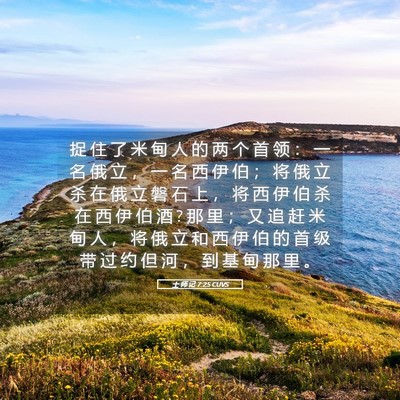 Picture 05 - 士 师 记 7:25 CUVS - 捉 住 了 米 甸 人 的 两 个 首 领 ： - Bible Verse Picture