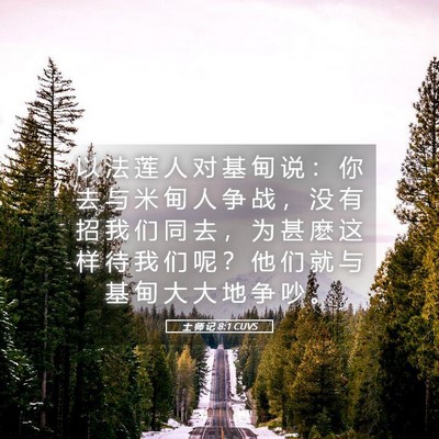 Picture 05 - 士 师 记 8:1 CUVS - 以 法 莲 人 对 基 甸 说 ： 你 去 与 - Bible Verse Picture