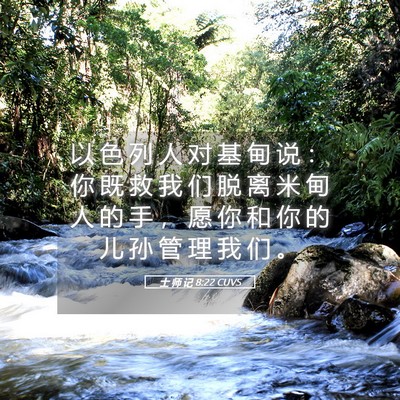Picture 05 - 士 师 记 8:22 CUVS - 以 色 列 人 对 基 甸 说 ： 你 既 救 - Bible Verse Picture