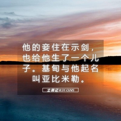 Picture 05 - 士 师 记 8:31 CUVS - 他 的 妾 住 在 示 剑 ， 也 给 他 生 - Bible Verse Picture