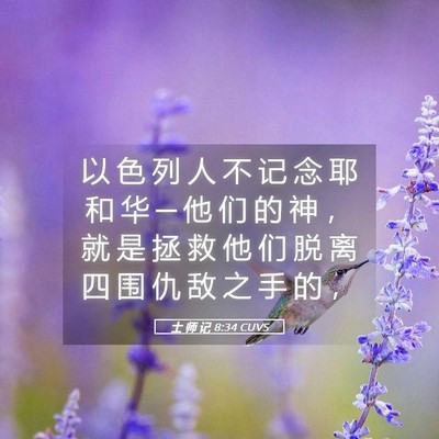 Picture 05 - 士 师 记 8:34 CUVS - 以 色 列 人 不 记 念 耶 和 华 ─ 他 - Bible Verse Picture