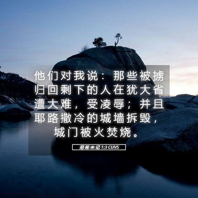 Picture 05 - 尼 希 米 记 1:3 CUVS - 他 们 对 我 说 ： 那 些 被 掳 归 回 - Bible Verse Picture