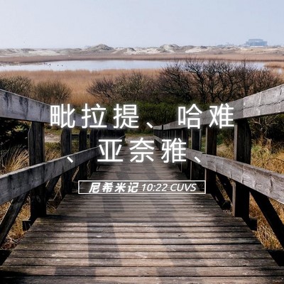Picture 05 - 尼 希 米 记 10:22 CUVS - 毗 拉 提 、 哈 难 、 亚 奈 雅 - Bible Verse Picture