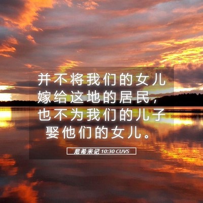 Picture 05 - 尼 希 米 记 10:30 CUVS - 并 不 将 我 们 的 女 儿 嫁 给 这 地 - Bible Verse Picture