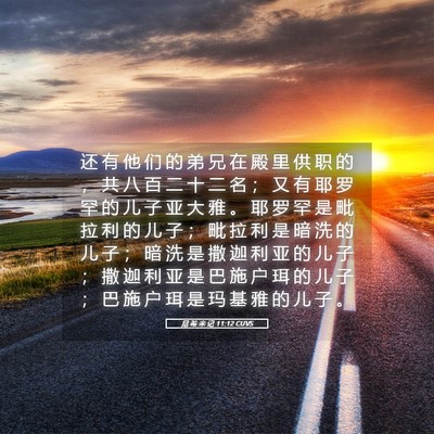Picture 05 - 尼 希 米 记 11:12 CUVS - 还 有 他 们 的 弟 兄 在 殿 里 供 职 - Bible Verse Picture