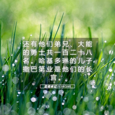 Picture 05 - 尼 希 米 记 11:14 CUVS - 还 有 他 们 弟 兄 、 大 能 的 勇 士 - Bible Verse Picture