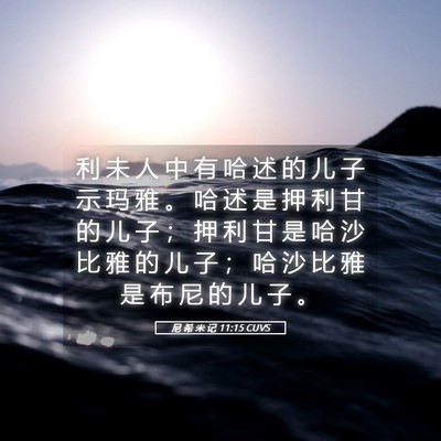 Picture 05 - 尼 希 米 记 11:15 CUVS - 利 未 人 中 有 哈 述 的 儿 子 示 玛 - Bible Verse Picture
