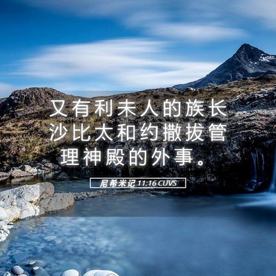 Picture 05 - 尼 希 米 记 11:16 CUVS - 又 有 利 未 人 的 族 长 沙 比 太 和 - Bible Verse Picture