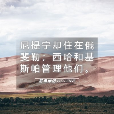 Picture 05 - 尼 希 米 记 11:21 CUVS - 尼 提 宁 却 住 在 俄 斐 勒 ； 西 哈 - Bible Verse Picture
