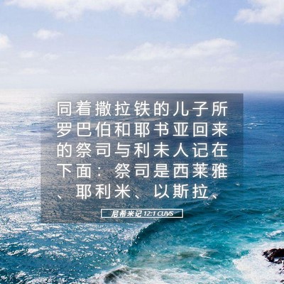 Picture 05 - 尼 希 米 记 12:1 CUVS - 同 着 撒 拉 铁 的 儿 子 所 罗 巴 伯 - Bible Verse Picture