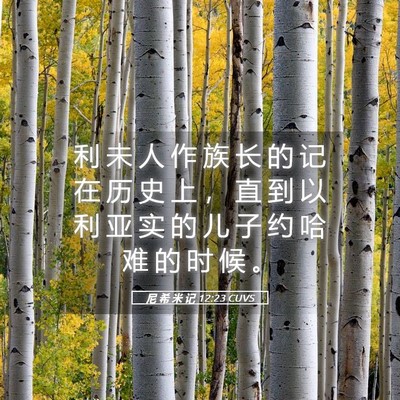 Picture 05 - 尼 希 米 记 12:23 CUVS - 利 未 人 作 族 长 的 记 在 历 史 上 - Bible Verse Picture