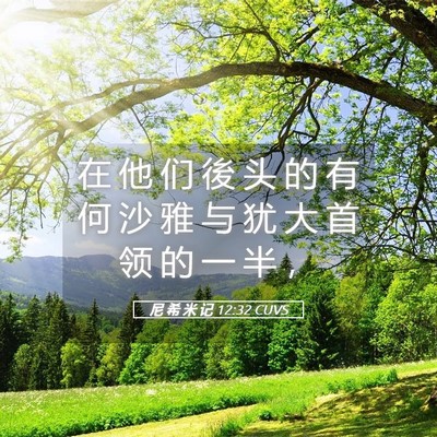 Picture 05 - 尼 希 米 记 12:32 CUVS - 在 他 们 後 头 的 有 何 沙 雅 与 犹 - Bible Verse Picture