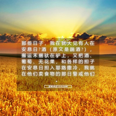 Picture 05 - 尼 希 米 记 13:15 CUVS - 那 些 日 子 ， 我 在 犹 大 见 有 人 - Bible Verse Picture