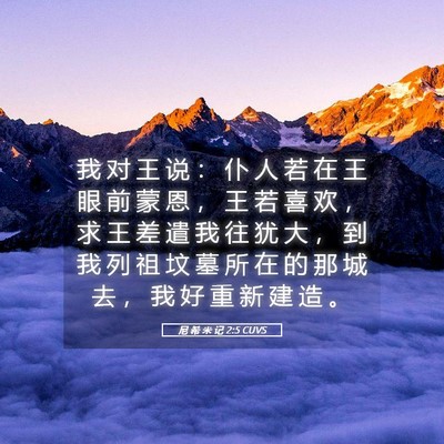 Picture 05 - 尼 希 米 记 2:5 CUVS - 我 对 王 说 ： 仆 人 若 在 王 眼 前 - Bible Verse Picture