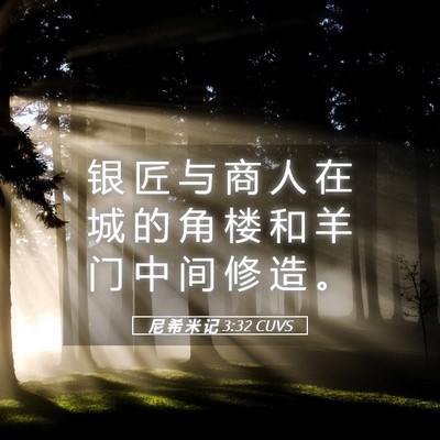 Picture 05 - 尼 希 米 记 3:32 CUVS - 银 匠 与 商 人 在 城 的 角 楼 和 羊 - Bible Verse Picture